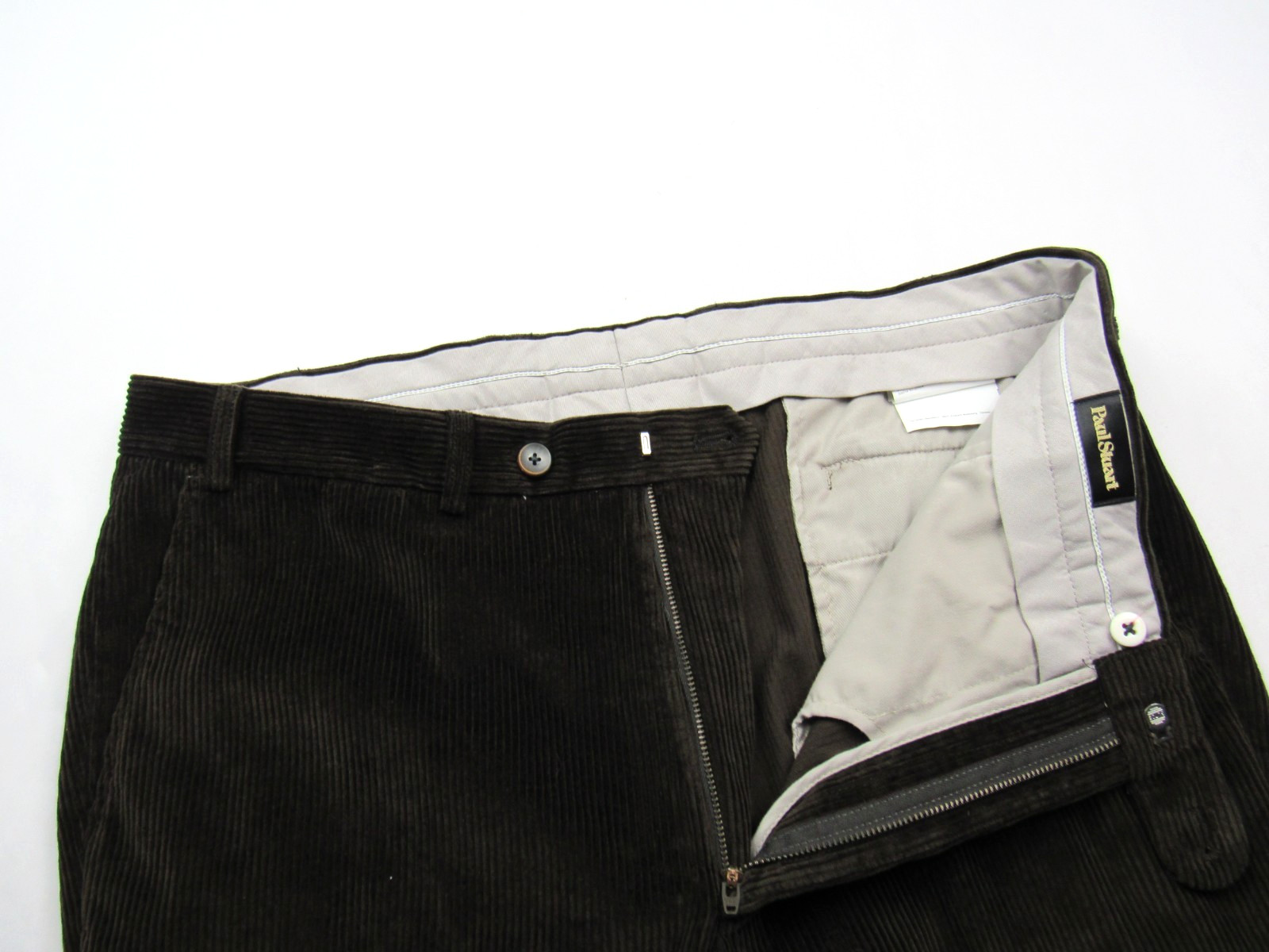 NWT $445 Paul Stuart Cotton Corduroy Newton Pants Dark Brown 38 x 27.25