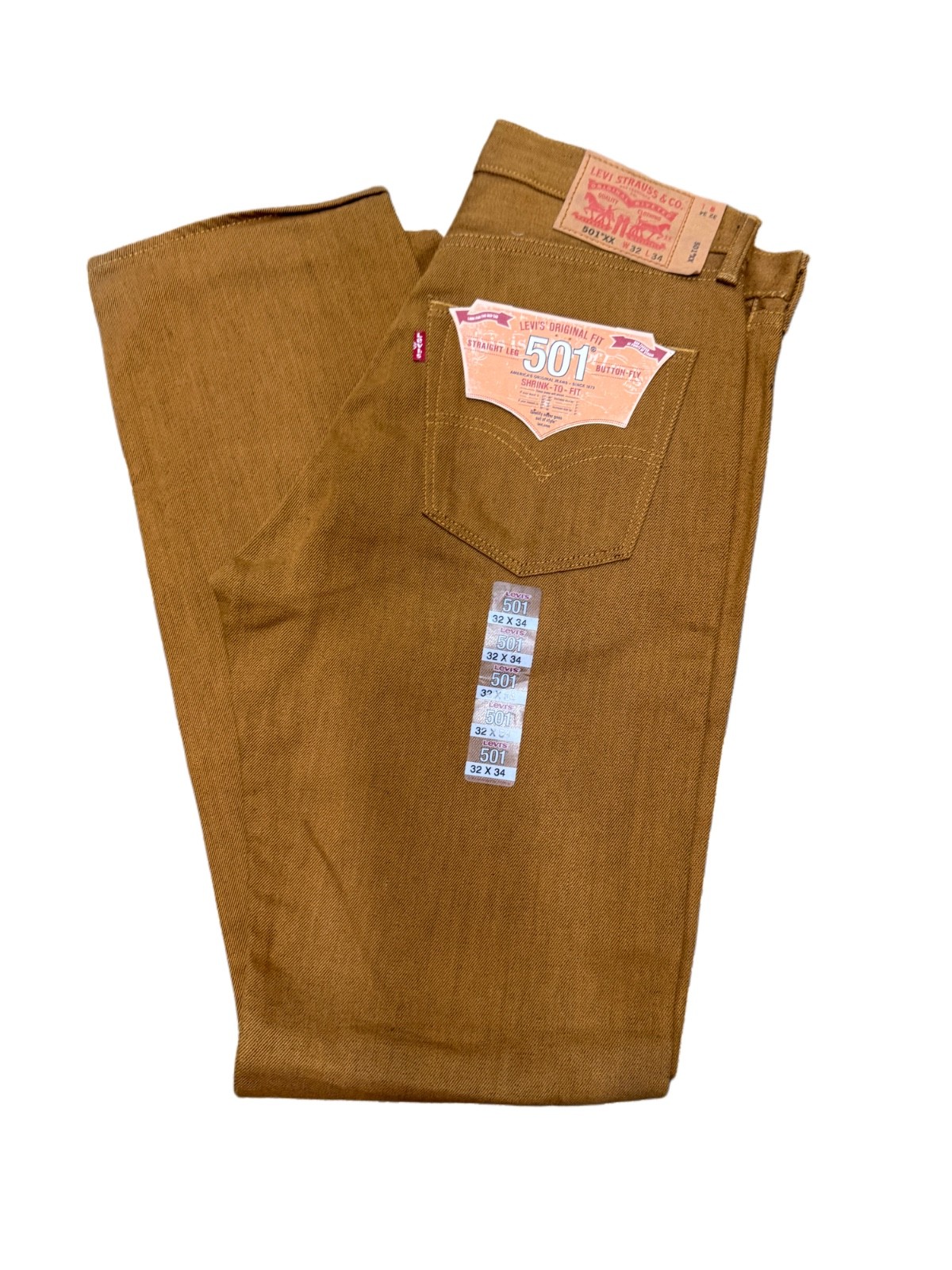 Levi's Men's 501 Original Shrink to Fit Jeans Color Medium Brown 005011679