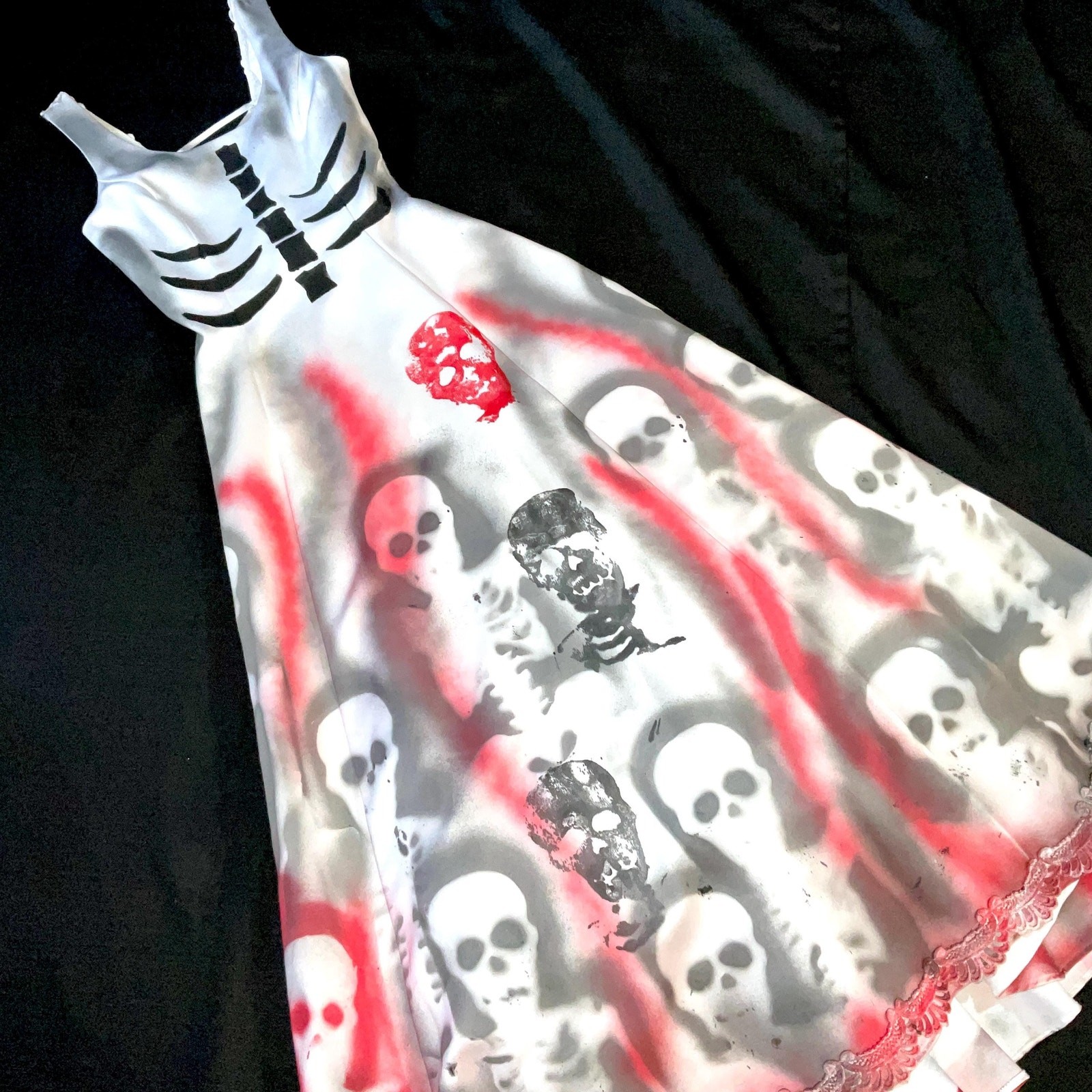 Day of the Dead Costume dress womens size 8 gothic wedding gown one of a kind