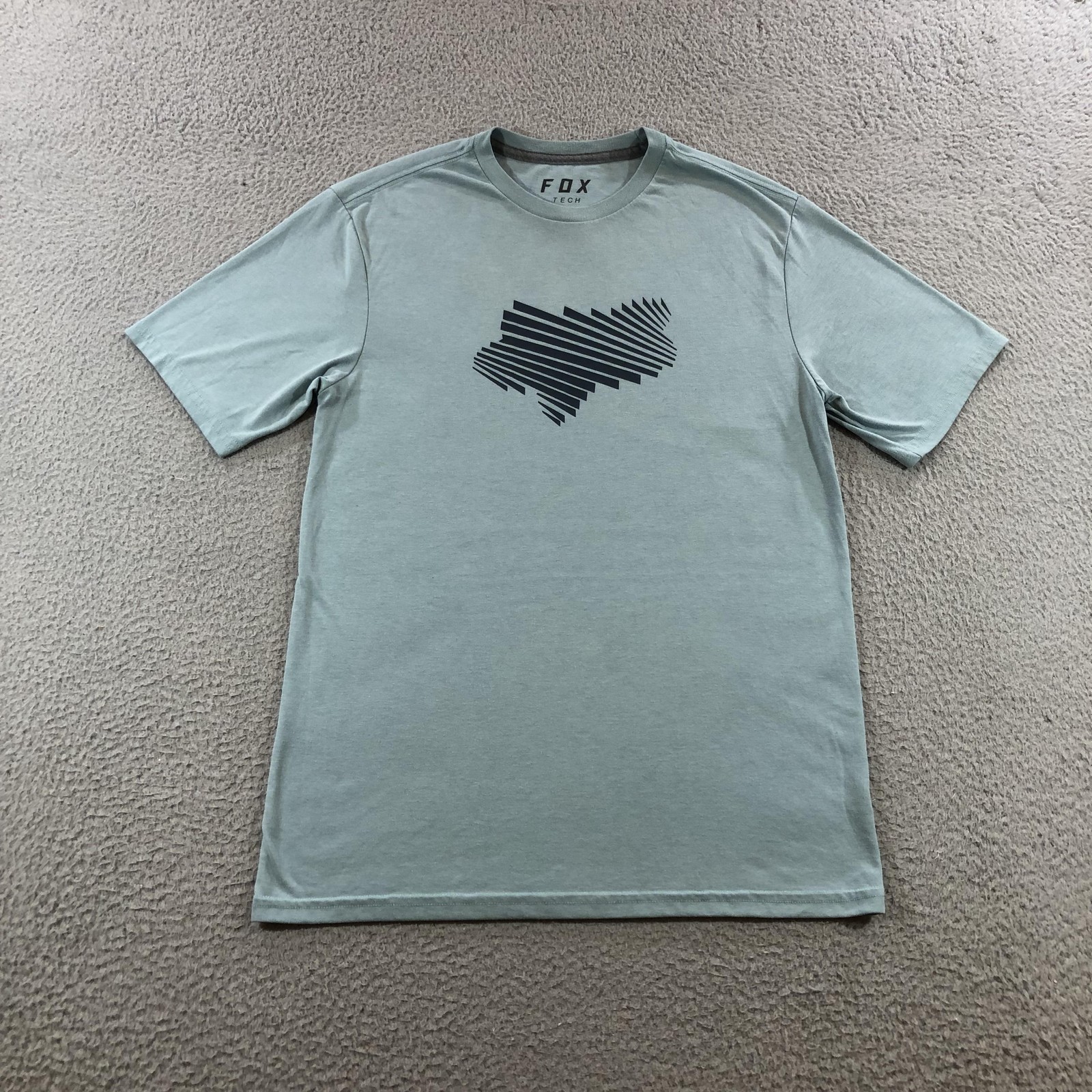 Fox Tech Shirt Mens Medium Green Graphic Athletic Tee Polyester Performance
