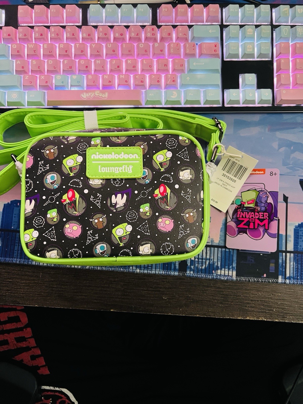 Loungefly Invader Zim GIR & Pig Crossbody Bag Purse Hot Topic Nickelodeon