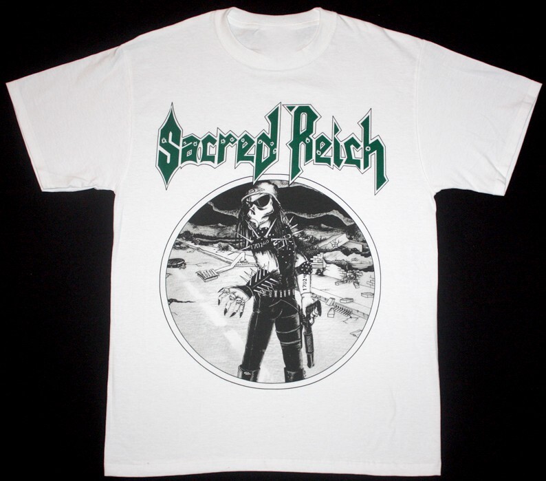 Vtg SACRED REICH Short Sleeve White  Size S to 4XL Gift Shirt QQ1077