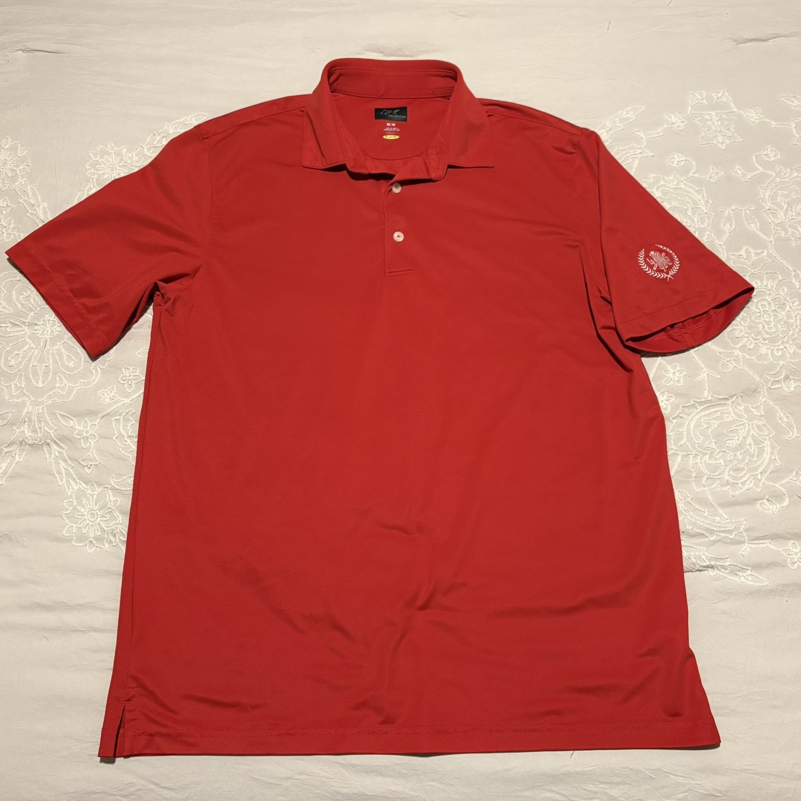 Greg Norman Polo Mens M Red Performance Logo Graphic Shirt