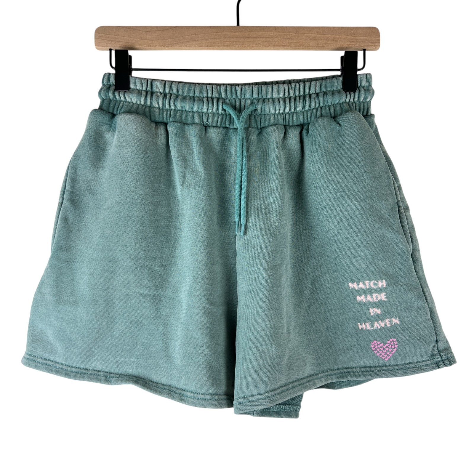White Fox Green Meant To Be Together Lounge Sweat Shorts Size Medium