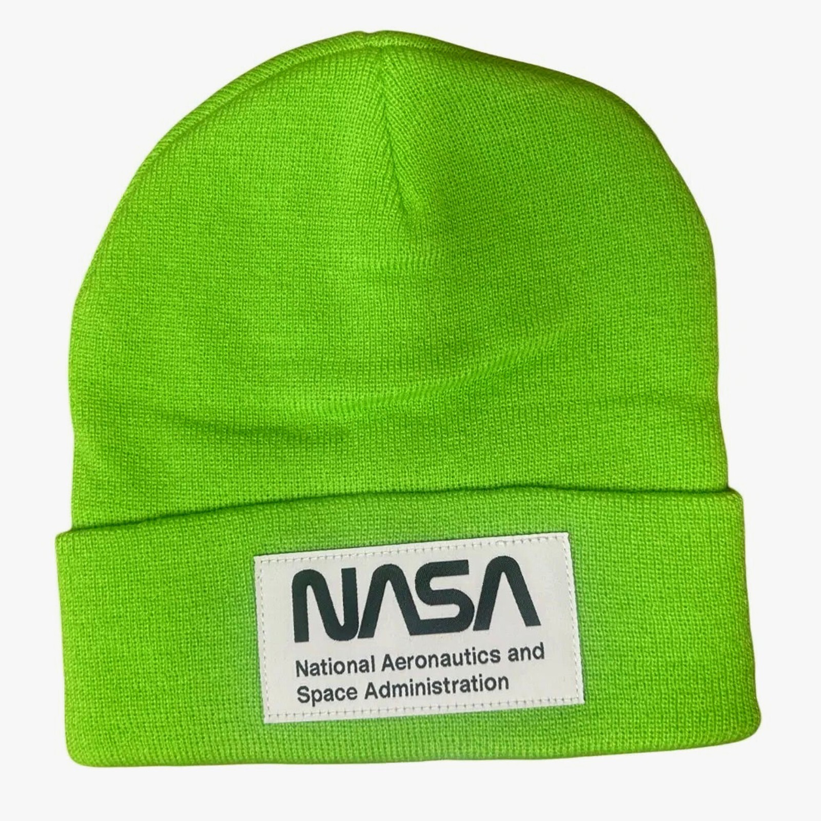 NASA Adult Unisex Neon Green Beanie One Size Nasa Hat NEW