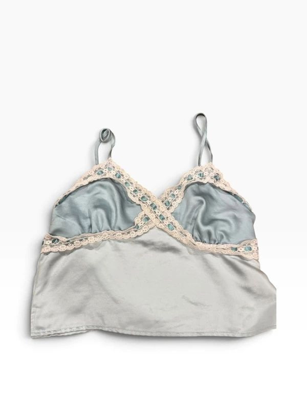 Vintage LA Hearts Camisole Blue & Lace Y2K Size Small