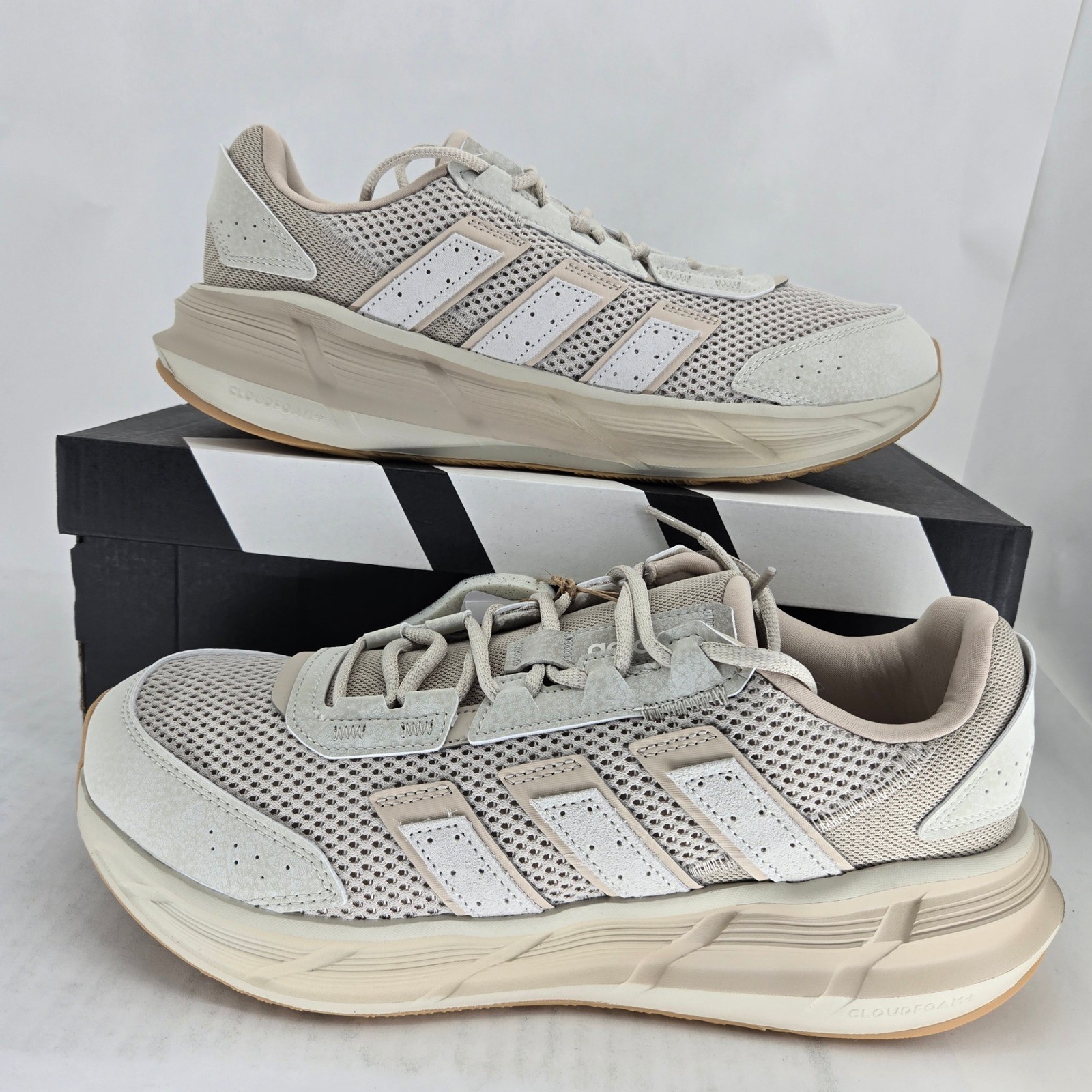Adidas Astrastar Mens 10 Sportswear Shoes Tan White KI9249 Cloudfoam Sneakers