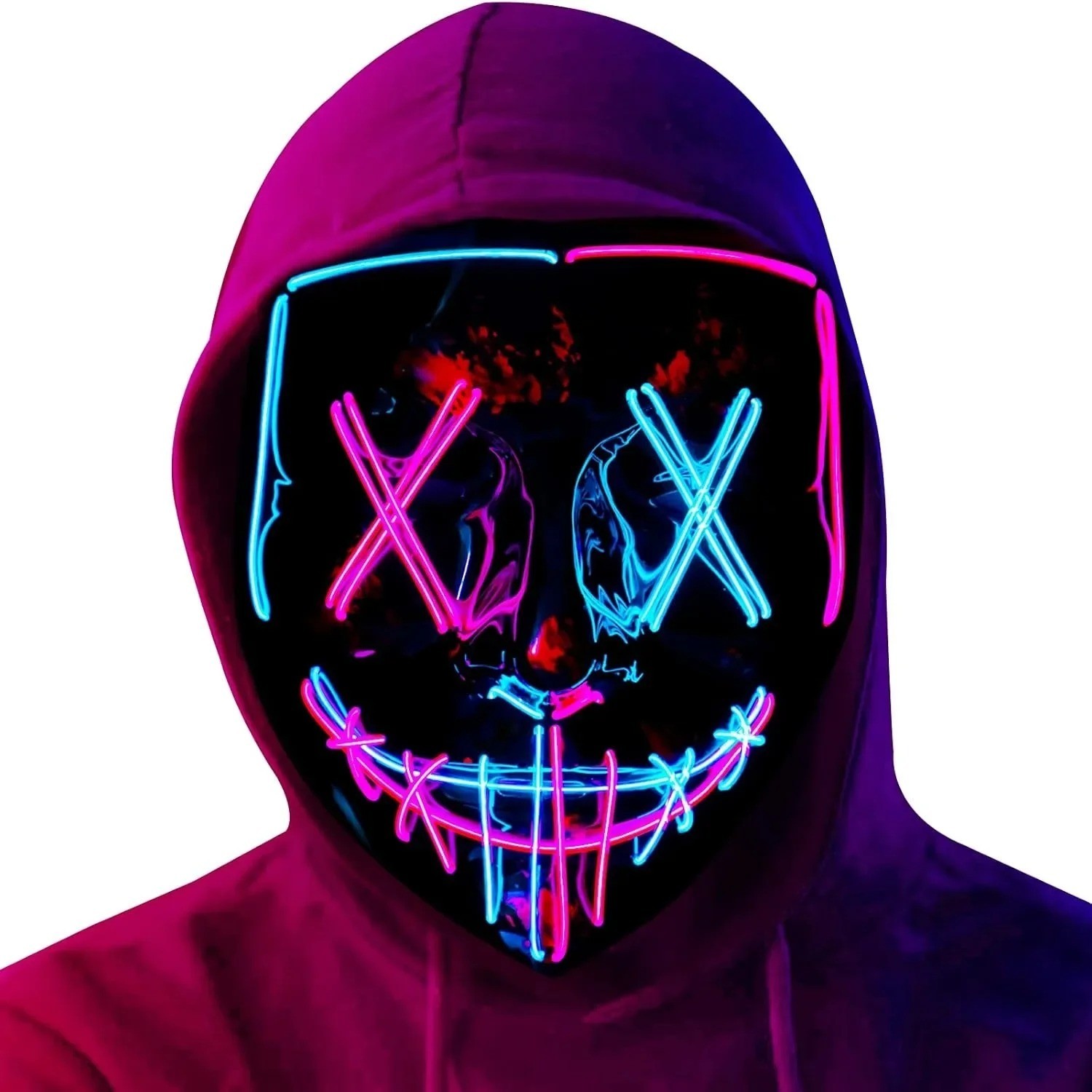 Halloween LED Light Up Scary Mask Cosplay Costume Party Carnival Horror Prop