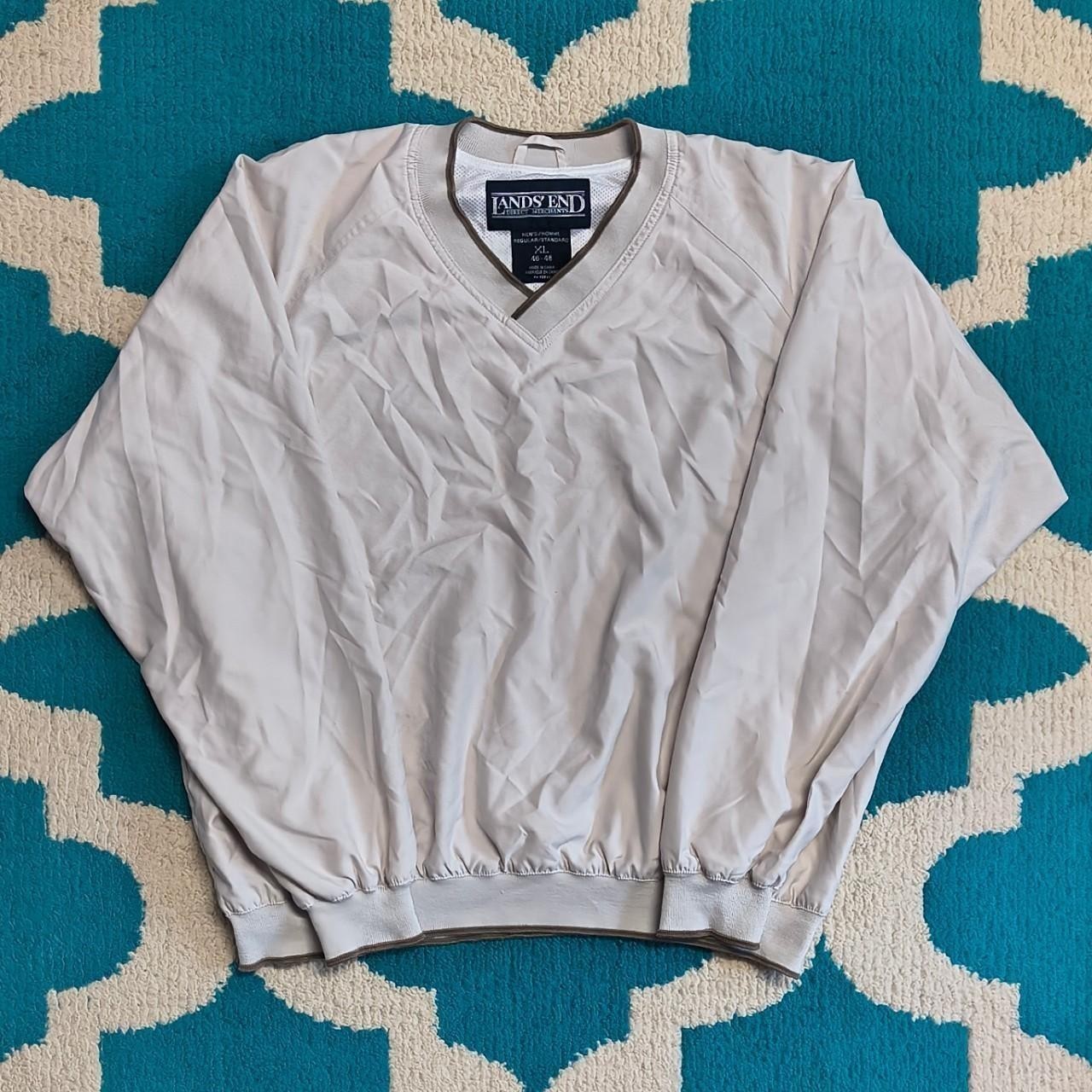 Vintage 90s Lands\' End Mesh Lined Windbreaker Pullover Size XL