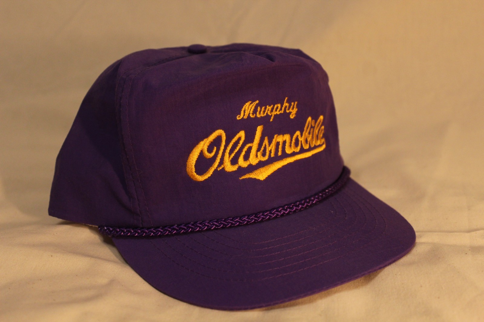 Vintage Oldsmobile Hat Cap GM CAR Purple Rope Strap back Otto Detroit