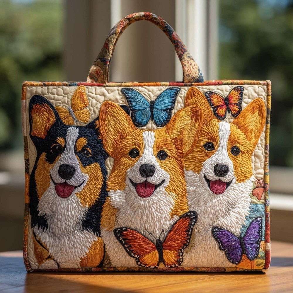 FAXHION Quilted Tote Bag with Exotic Animal Design Roomy Unisex Bag for Books