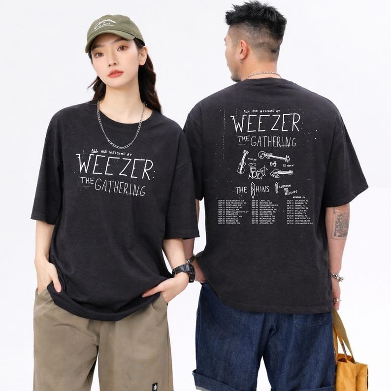 Weezer The Gathering Tour 2026 T-Shirt, Vintage Rock Band Tee, Concert Tee
