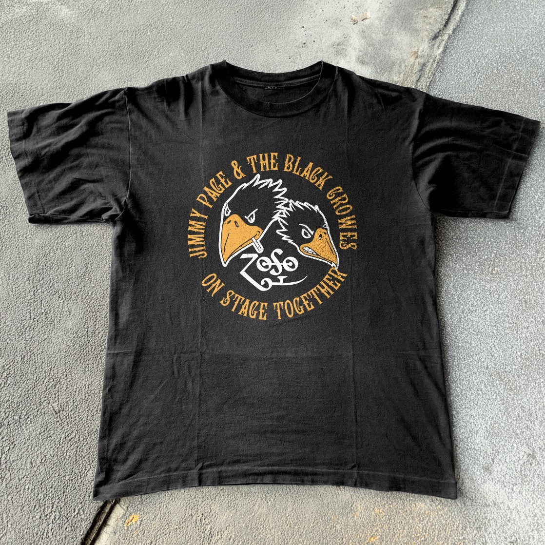 Jimmy Page & The Black Crowes On Stage Rock T-Shirt Black S-5XL