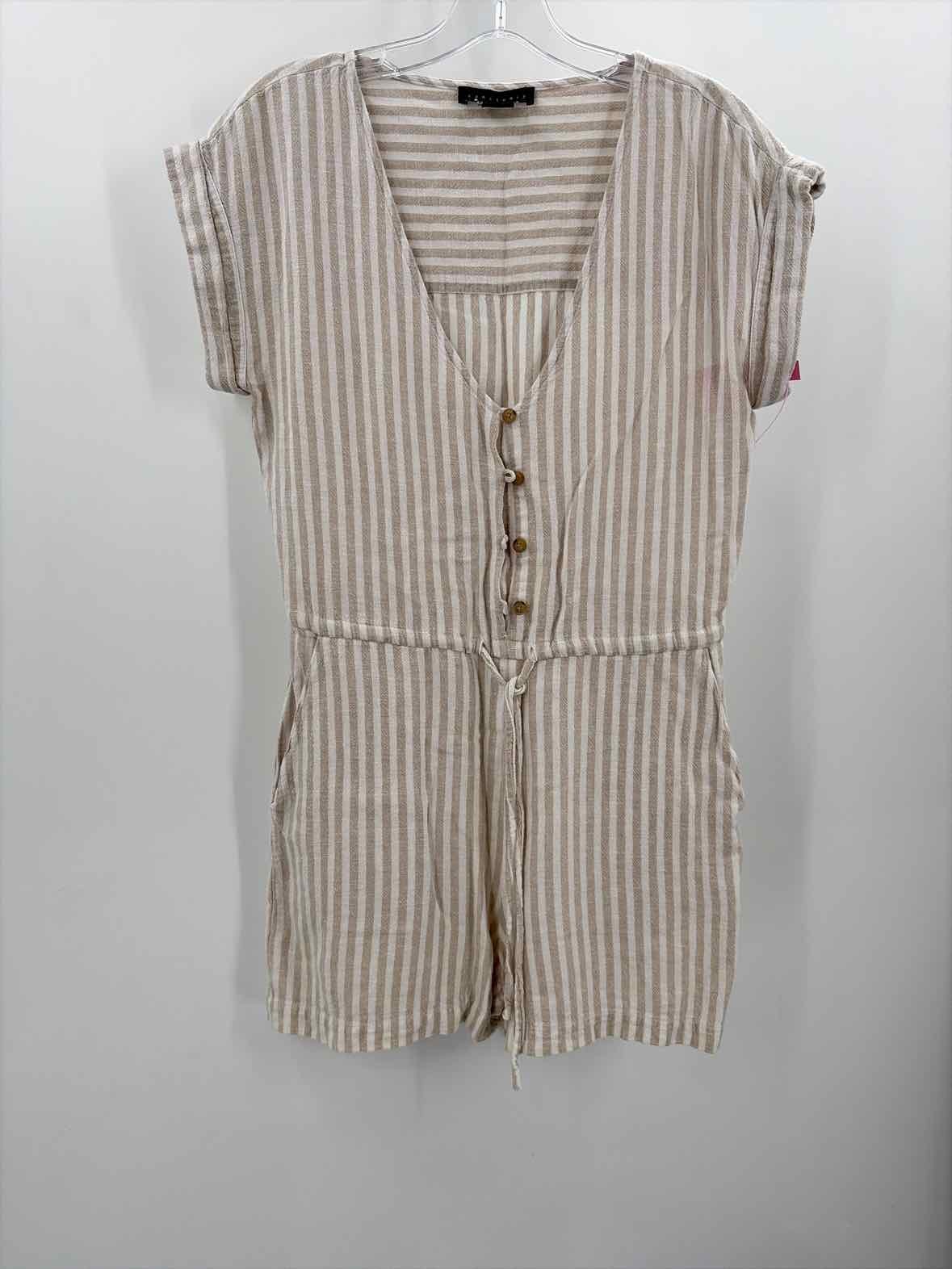 Pre-Owned Sanctuary Tan Size XS Stripe Short Sleeve Romper