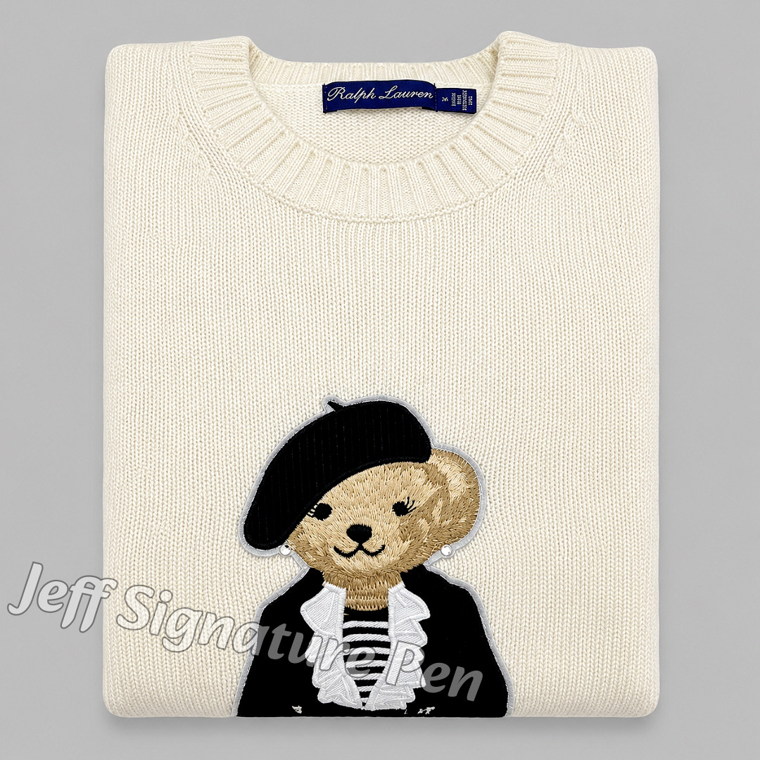 POLO RALPH LAUREN Polo Bear Cotton Sweater Women Large NWT
