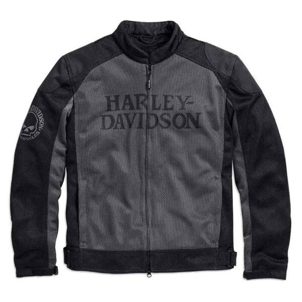 Harley Davidson Men\'s WILLIE G SKULL Mesh Motorcycle Riding Jacket Biker Jacket
