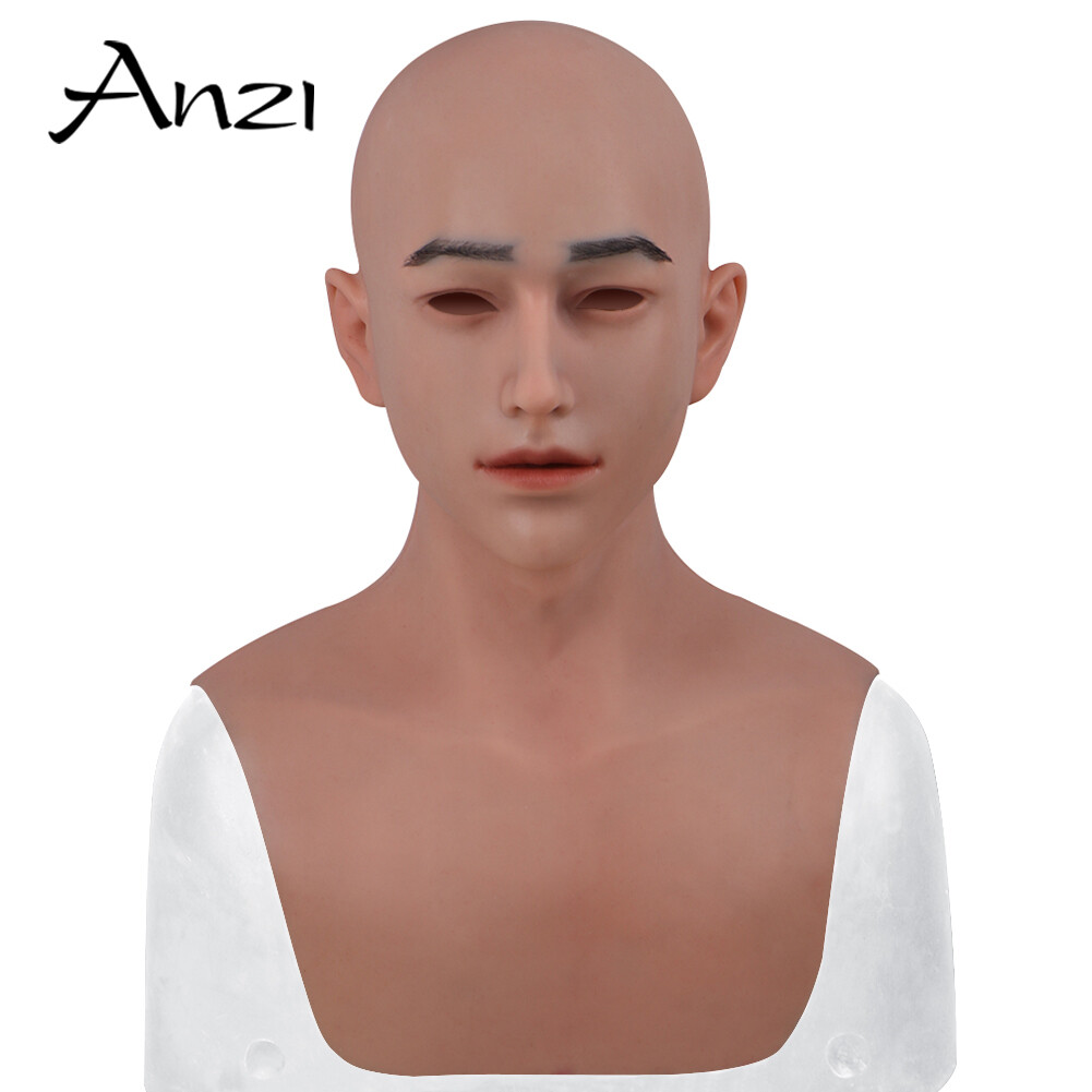 Silicone Realistic Handsome Young Man Mask Head Masks for Crossdresser Cosplay