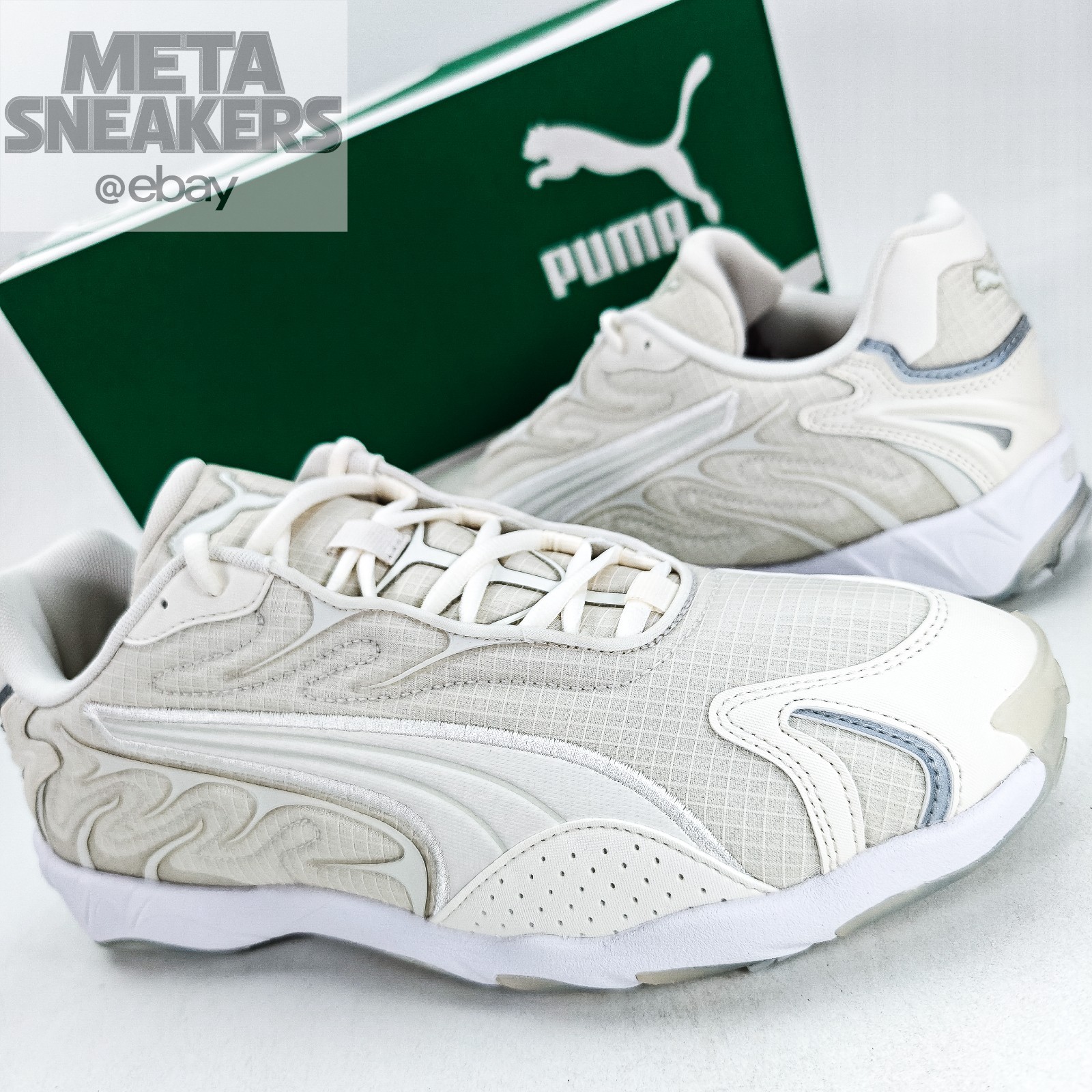 Puma  US 9 Men\'s Warm White Grey Racer Lifestyle 00\'s Retro Inhale 403275 01 NIB