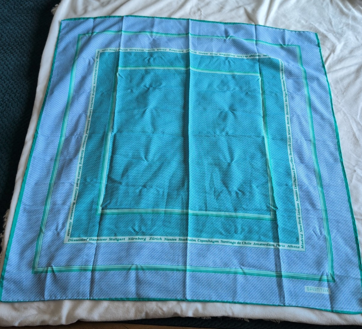 Rare Vintage Spantax Spain Airline Stewardess Uniform Cravat Scarf 30x30