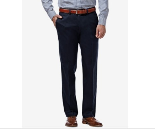 Men’s Haggar® Premium Super Flex Waist Straight-Fit Flat-Front Pants MSRP $70