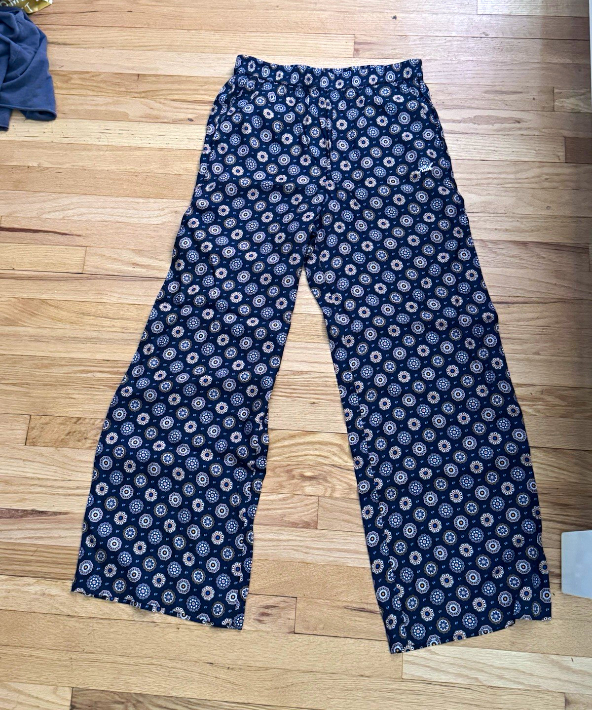 Kith Women\'s Floral Print Pants Black Silk/Viscose Size Large