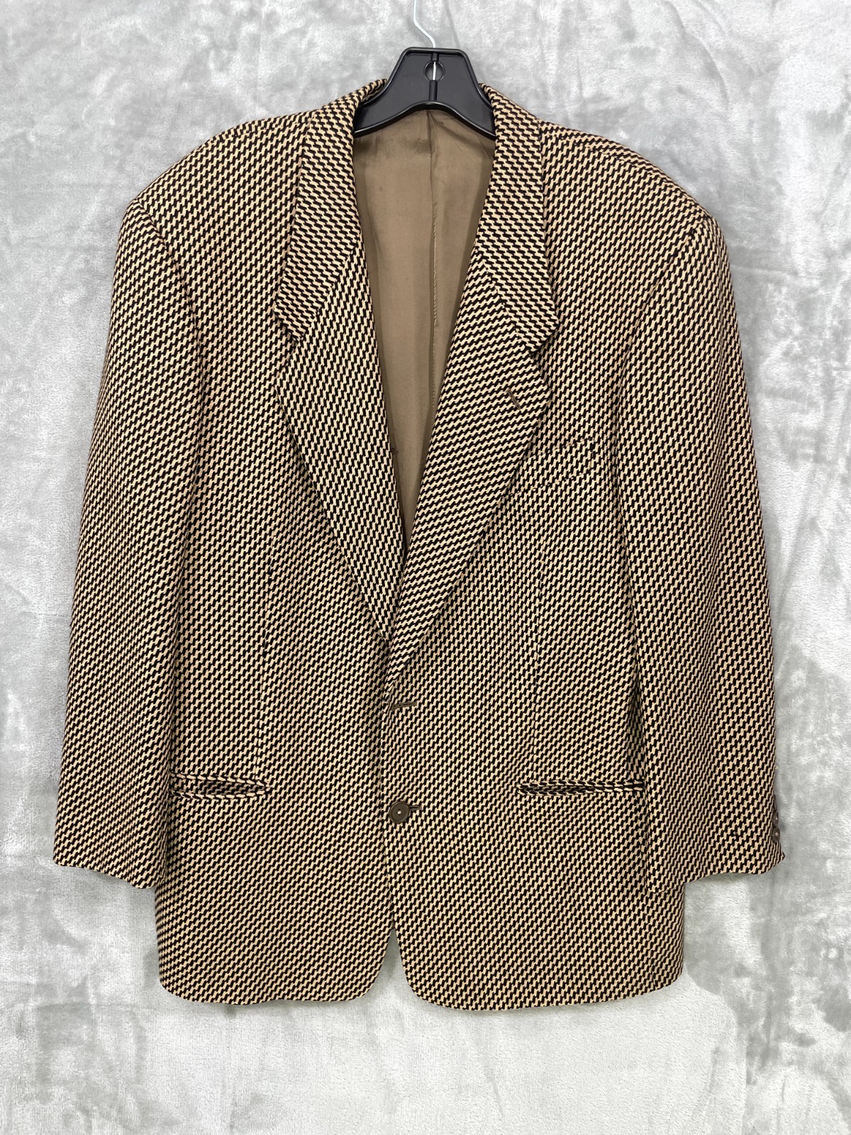 VTG Giorgio Armani Le Collezioni Mens 40 Houndstooth Wool Cashmere Blazer READ