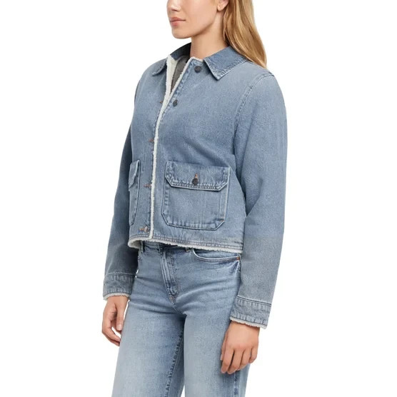 Woolrich Women's Trucker Jeans Jacket sherpa Lined