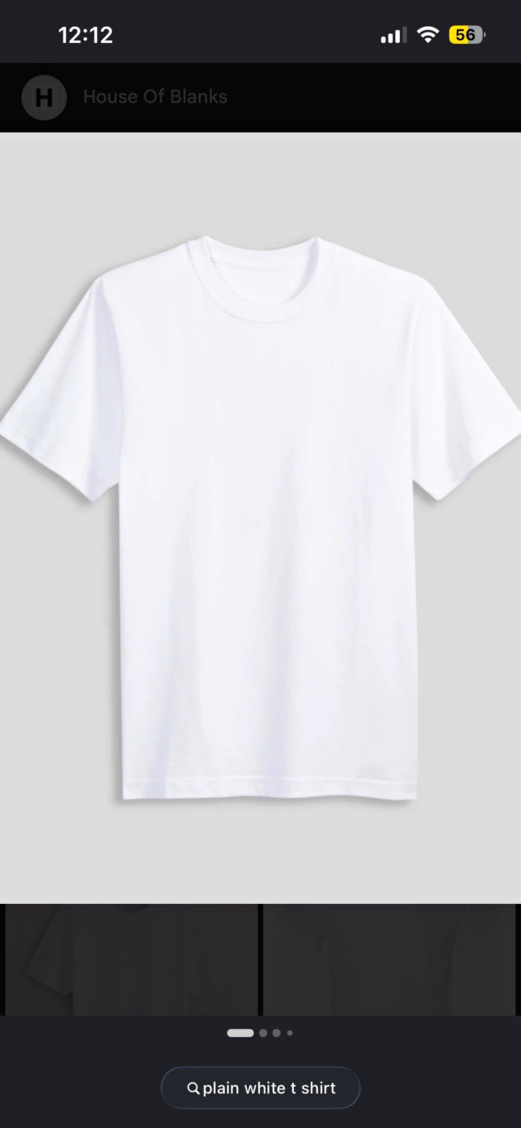 House Of Blanks Men\'s L White Solid Crew Neck Short Sleeve T-Shirt Regular