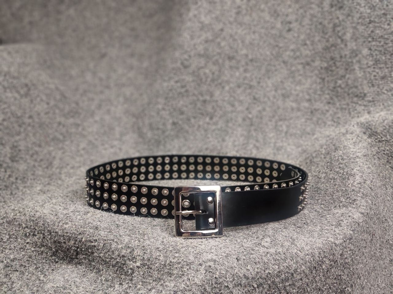 Vintage Black Belt eyelets punk rock grunge gothic Y2K if six was nine style LGB