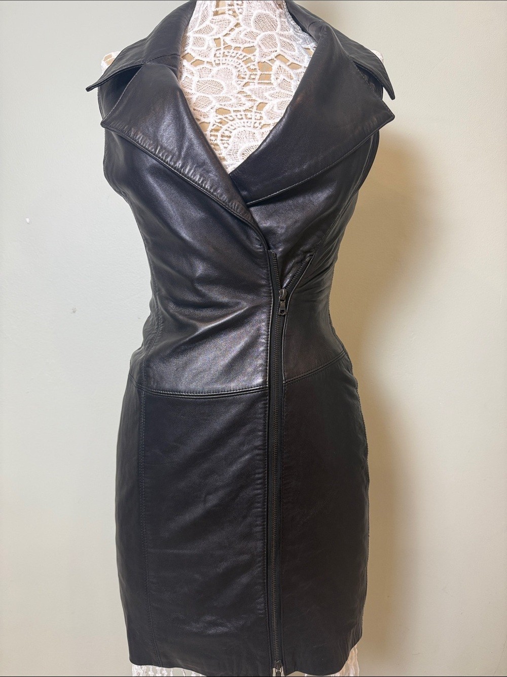 ✨Vintage Rare North Beach Michael Hoban 80s Statement Black Leather Bodycon EUC