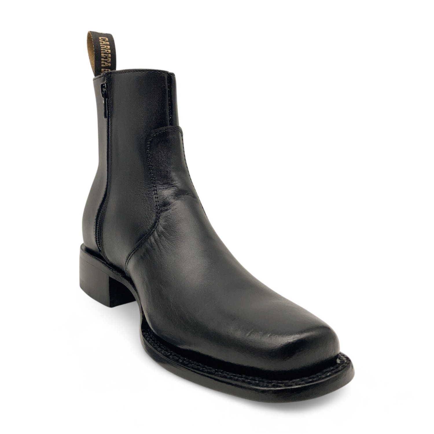The Western Shops Men’s Leather Ankle Western Boot Side Zipper Square Toe
