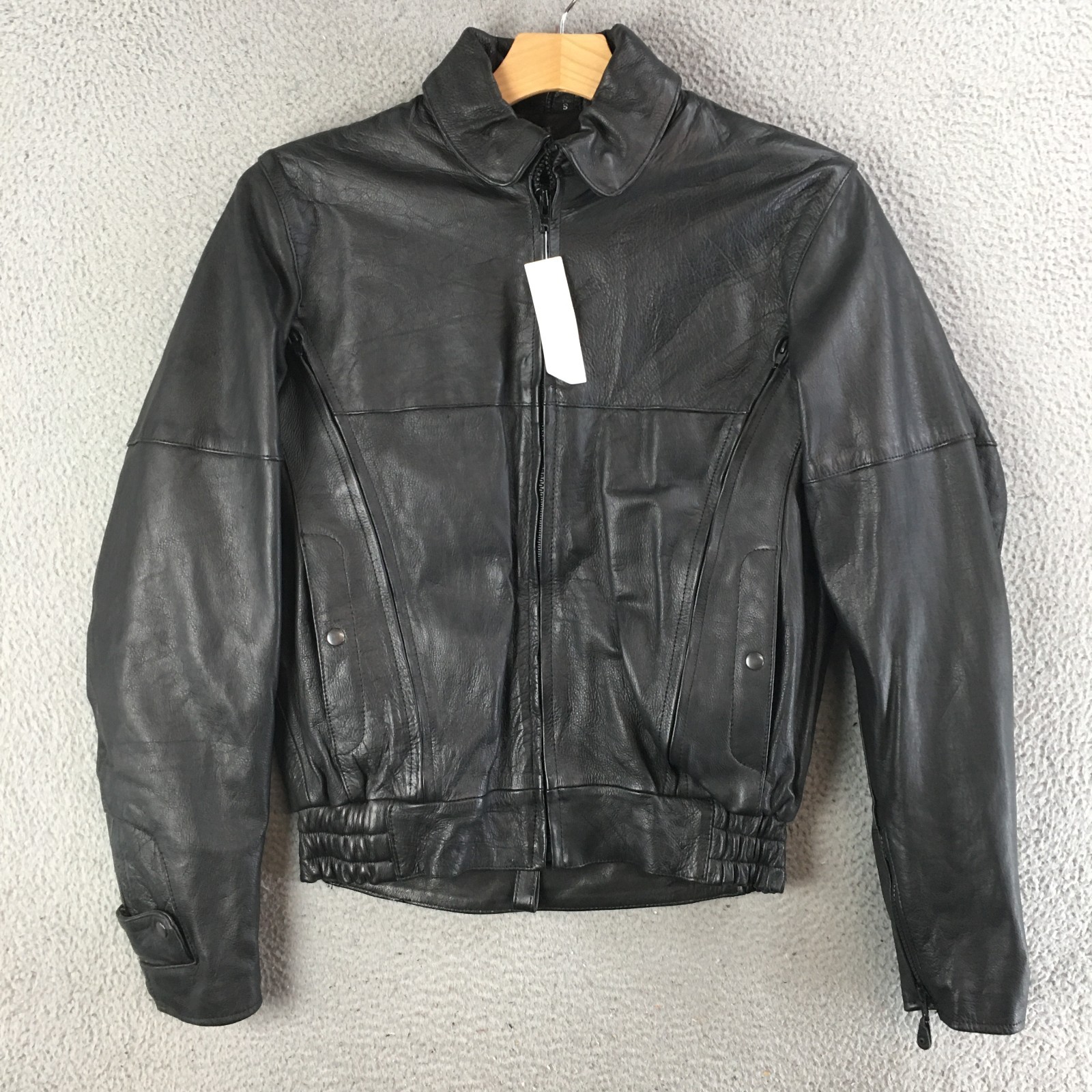 UNIK Premium Leather Jacket Womens Small Full Vented Motorcycle Casual Black NEW