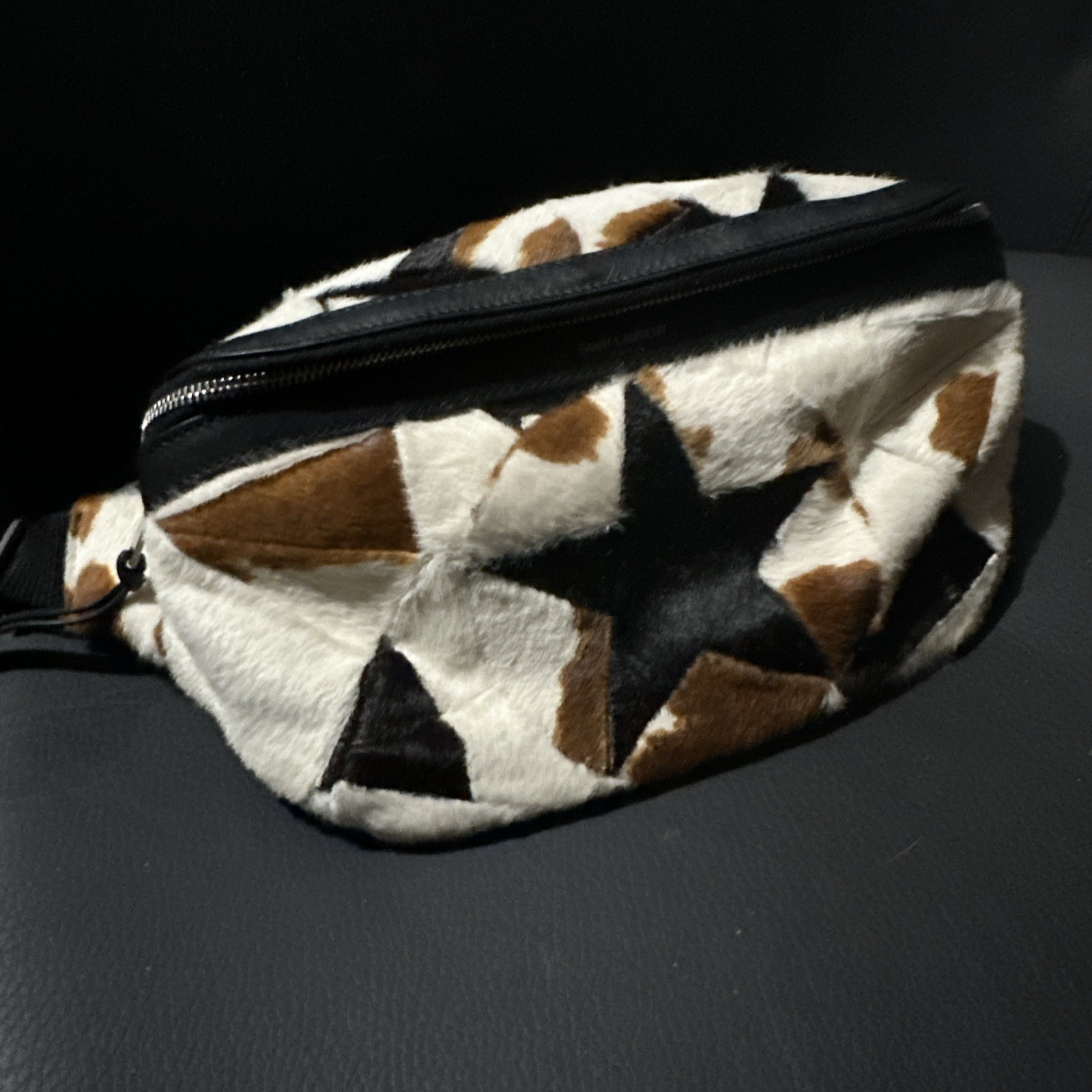 Rare Saint Laurent Cowhide Star Fanny Pack
