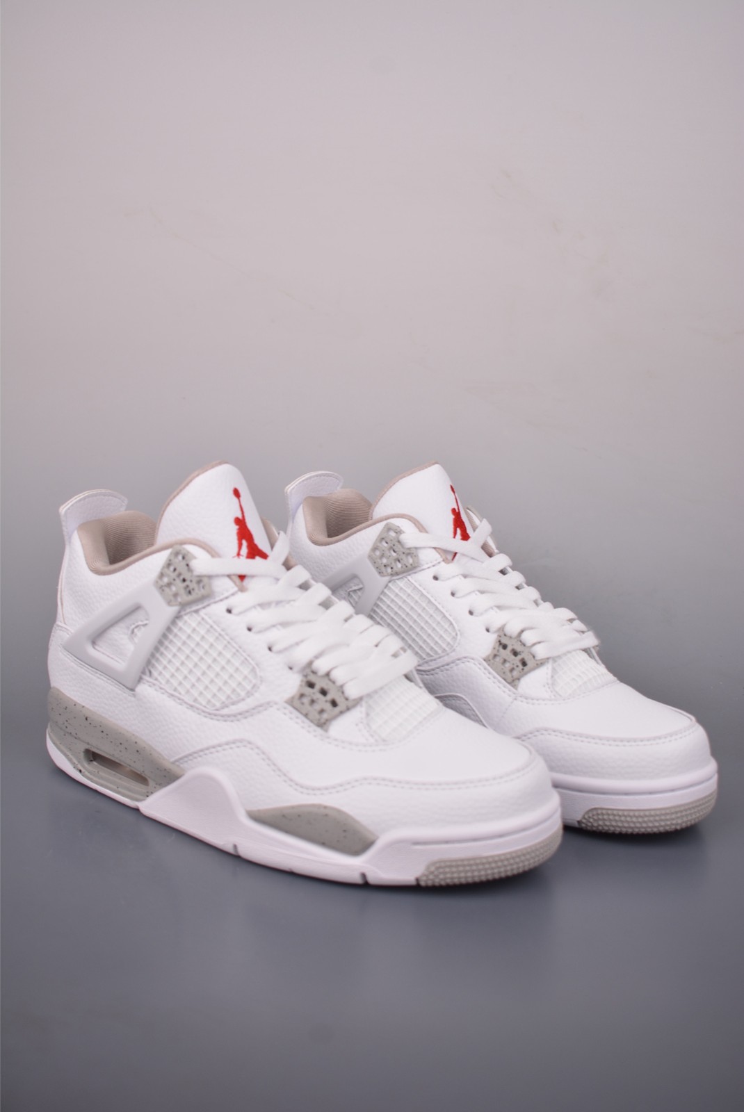New With Box NK AJ 4 Retro White Oreo Grey Men\'s Size 4-13 CT8527-100