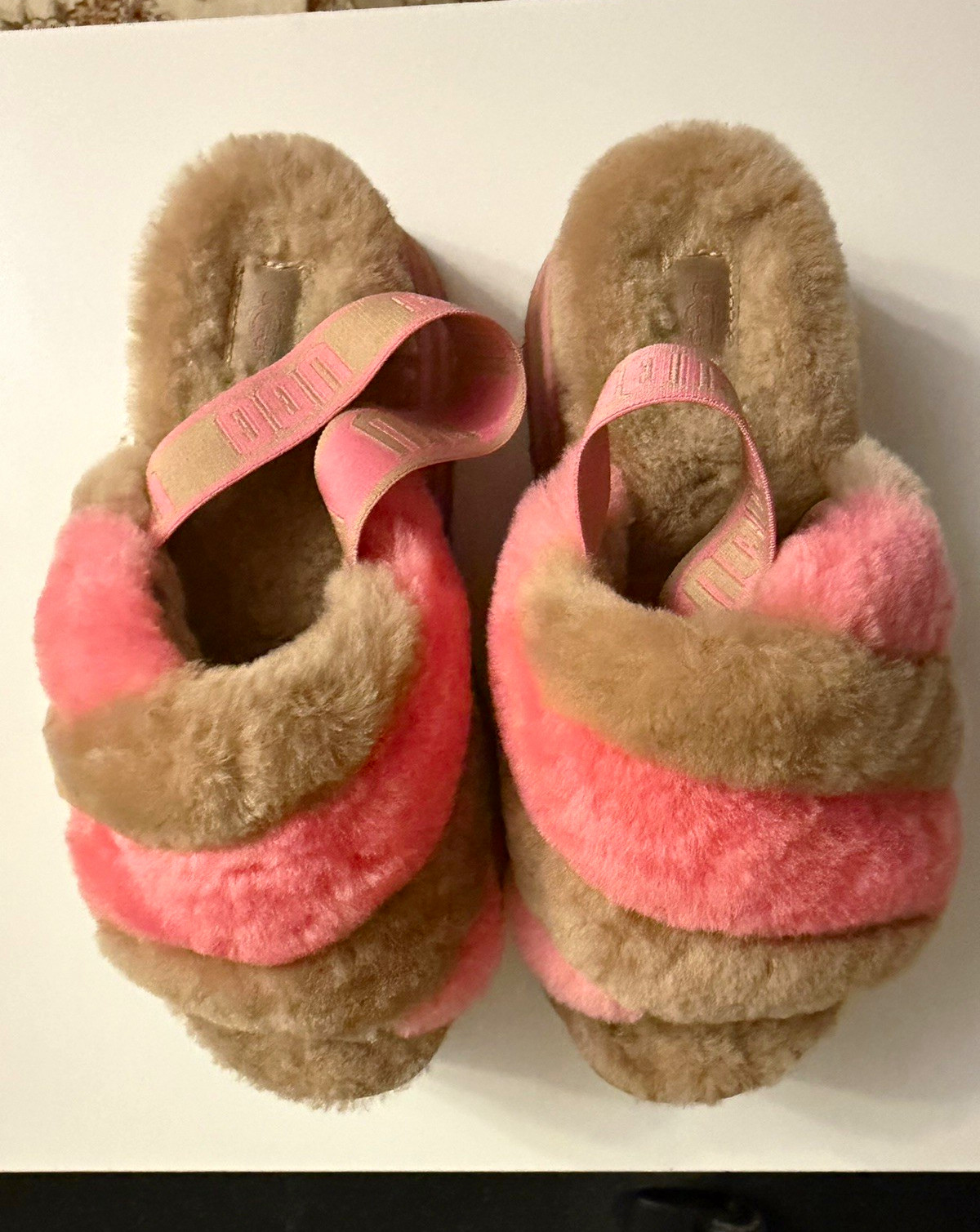 UGG Disquette Platform Slippers chestnut/pink rose US Size 9 (NWOT/no box)