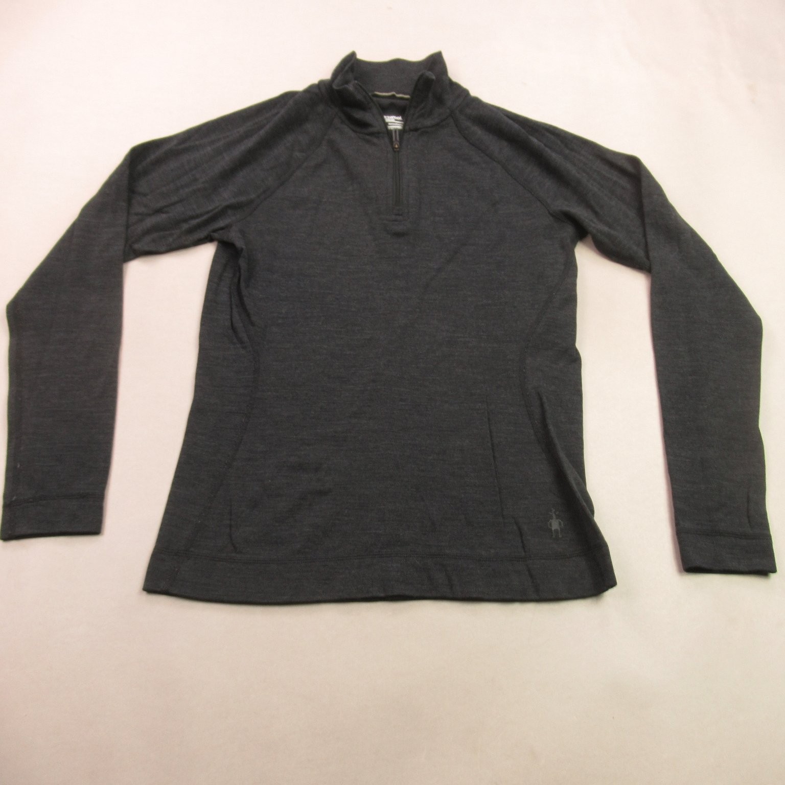 Smartwool Women\'s Merino 250 Base Layer 1/4 Zip Activewear Top Charcoal Gray M