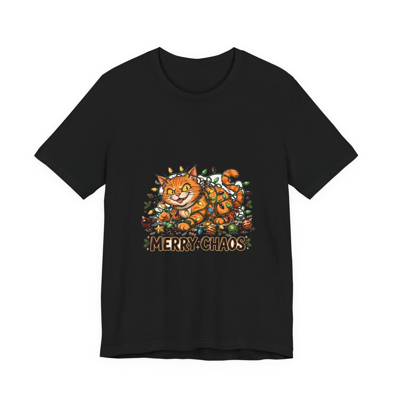 Merry Chaos Cat – Funny Christmas T-Shirt