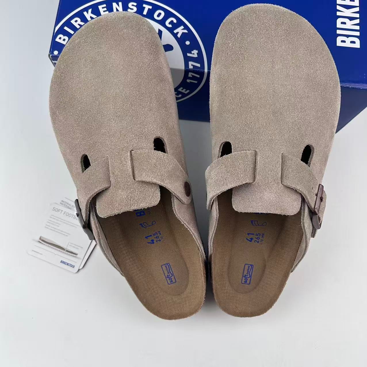 New Birkenstock Boston Suede Leather Soft Footbed Unisex Shoes Clogs -All Colors