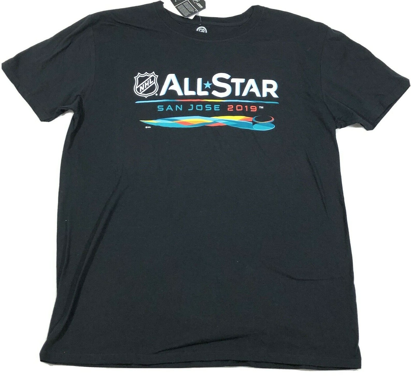 San Jose T-Shirt Men\'s Large Black 2019 NHL All Star Game Graphic Cotton