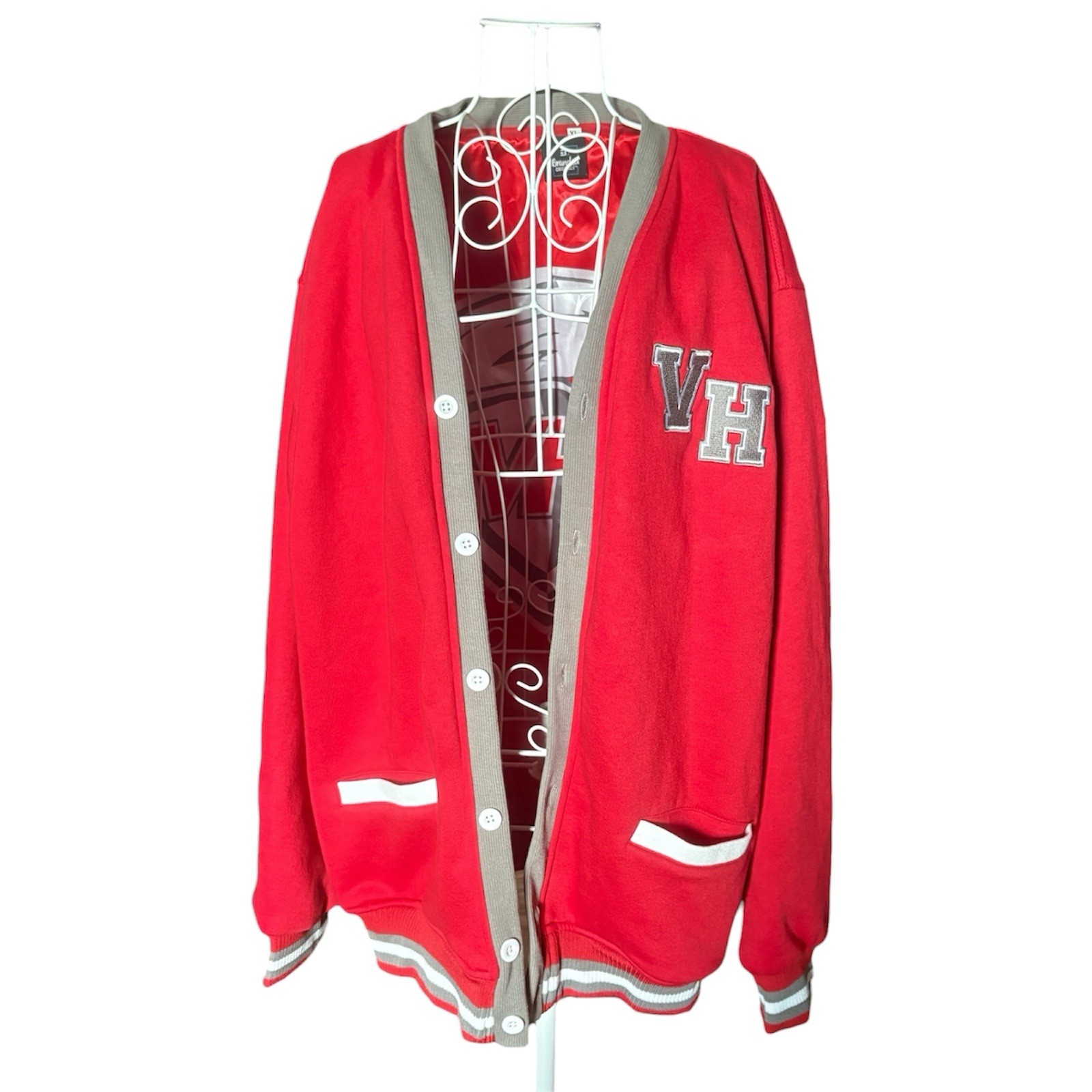 Van Horn TX Eagles High School Varsity Cardigan Sweater Red Letterman Texas