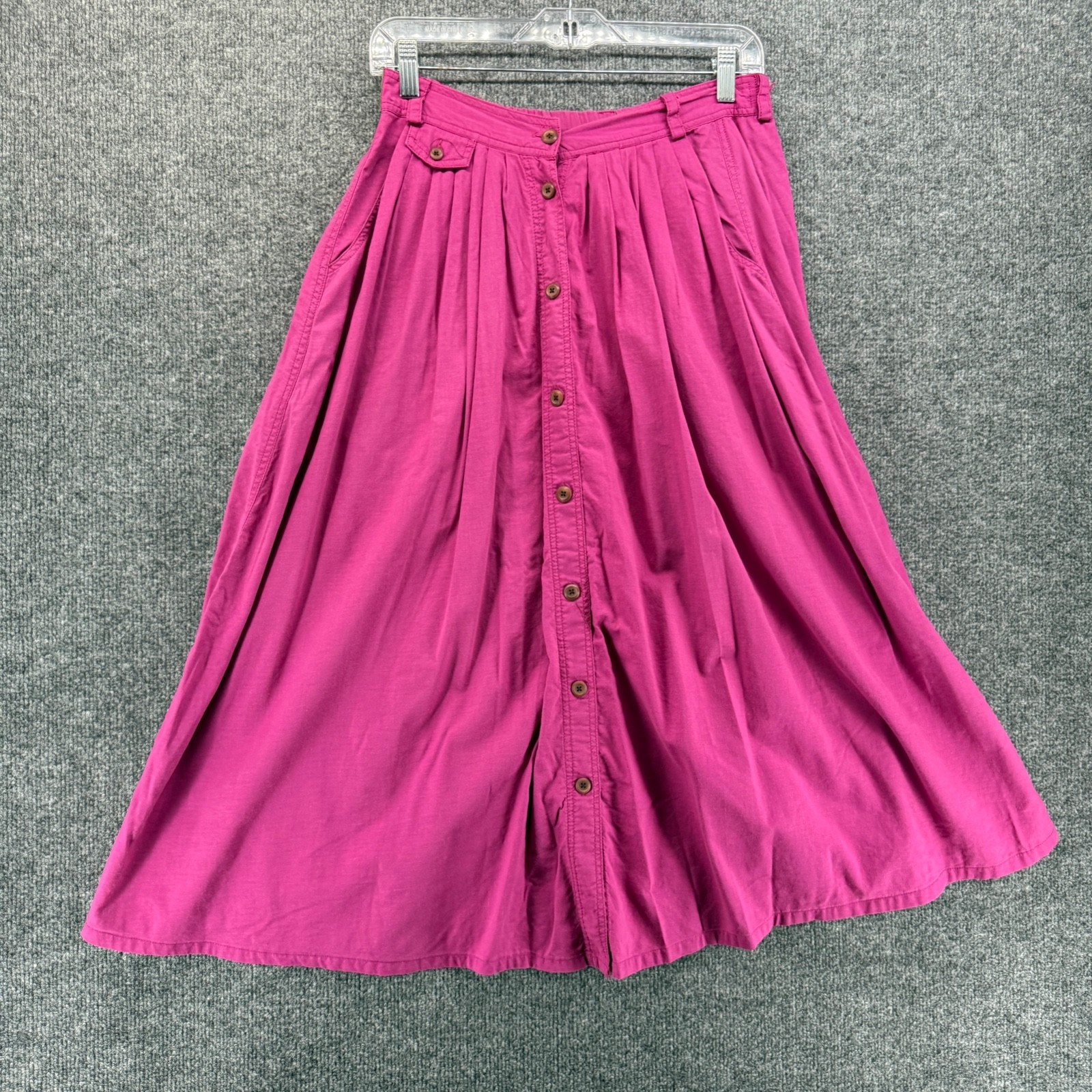Vintage Royal Robbins Skirt Womens 6 Purple Front Button Up A-Line Pleated Flowy
