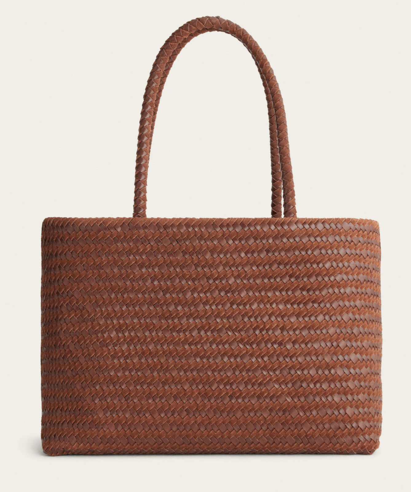 Madewell The Signature Woven Tote in Suede & Leather - Mocha