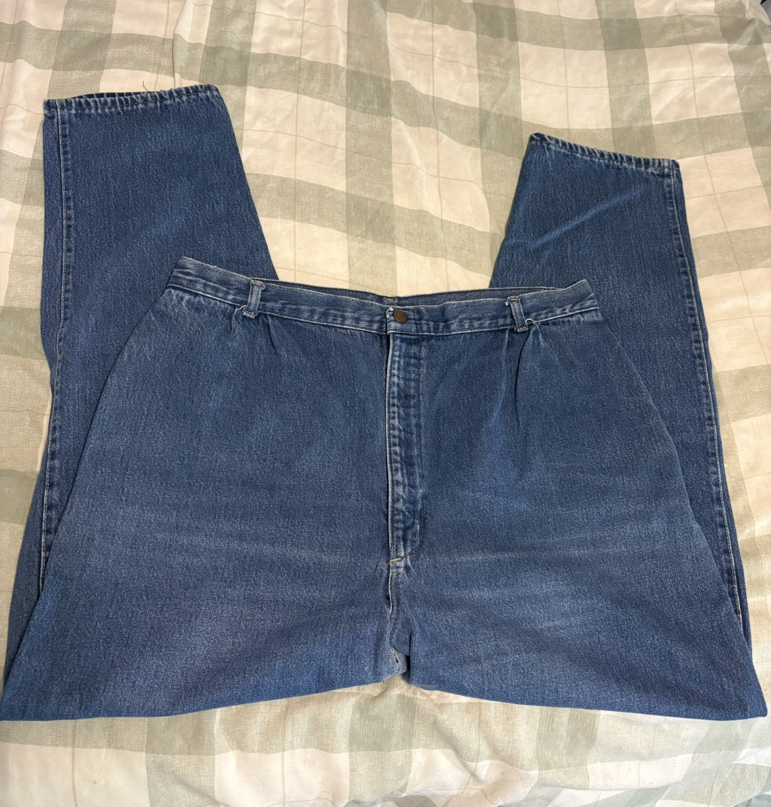 VTG 80s Kentogs Pleated High Waist Tiger Jeans Sz 36 (XL) USA Mom Tapered READ