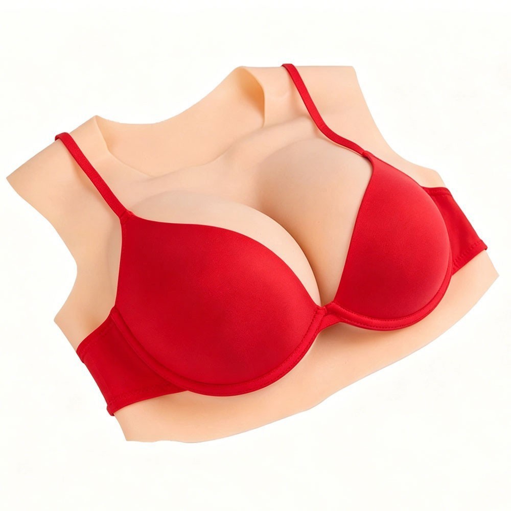 Realistic C-G Cup Fake Boobs For Crossdresser Silicone Breast Forms Breast Plate