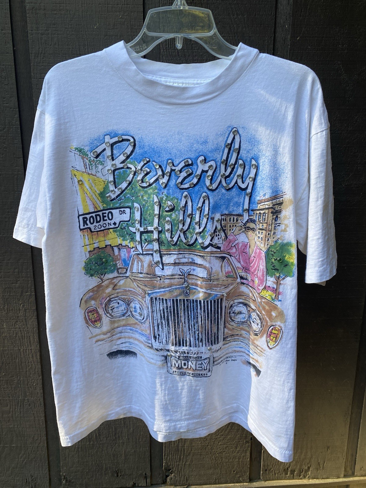Vintage Tony Alamo 80s 1987 BEVERLY HILLS Rolls Royce Designs T Shirt Size L