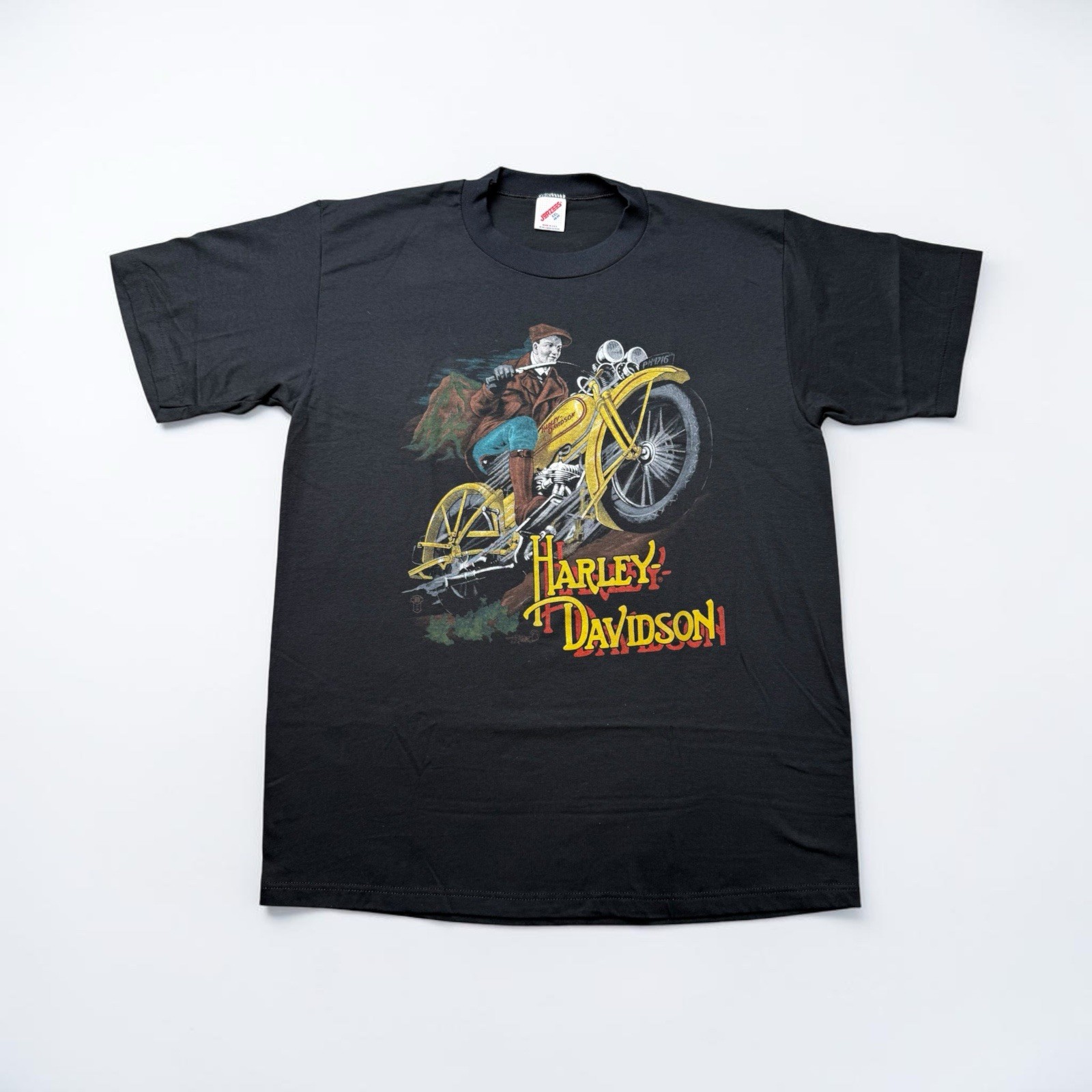 Vtg 80s Davidson Old Style Competition Bikers Only 50/50 USA T Shirt XXL