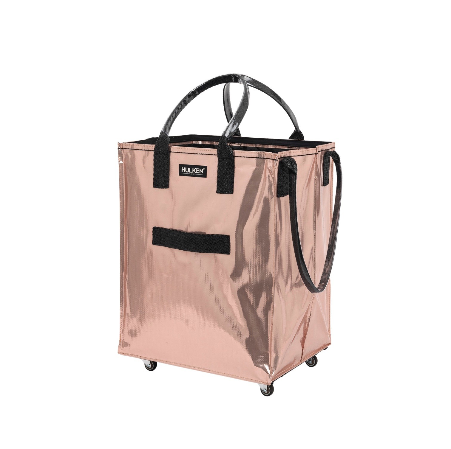 NEW Hulken Medium Metallic Rose Gold Rolling Tote Bag
