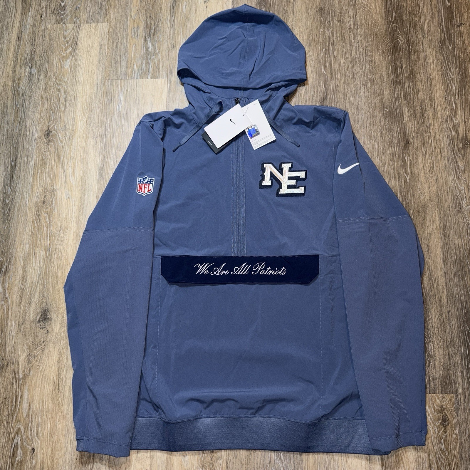 Authentic Nike New England Patriots Rivalries Jacket Sideline Anorak Zip Hoodie