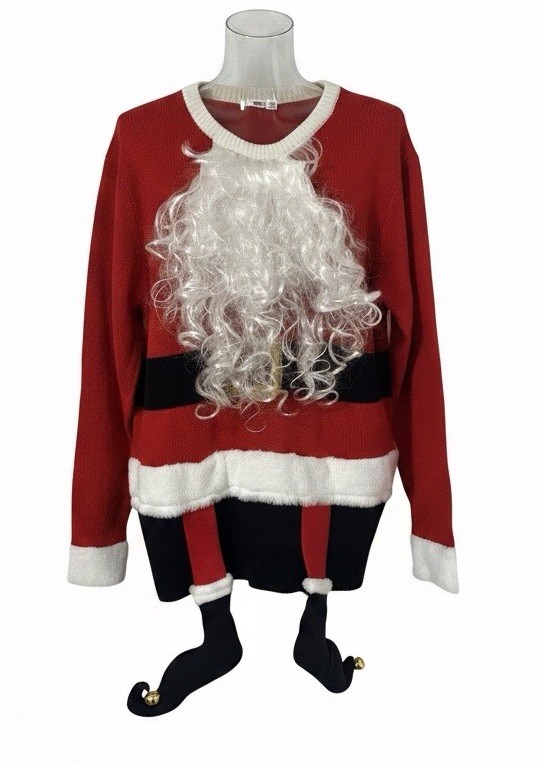 Merry Christmas 3D Ugly Sweater Santa Claus Suit Women’s Size M
