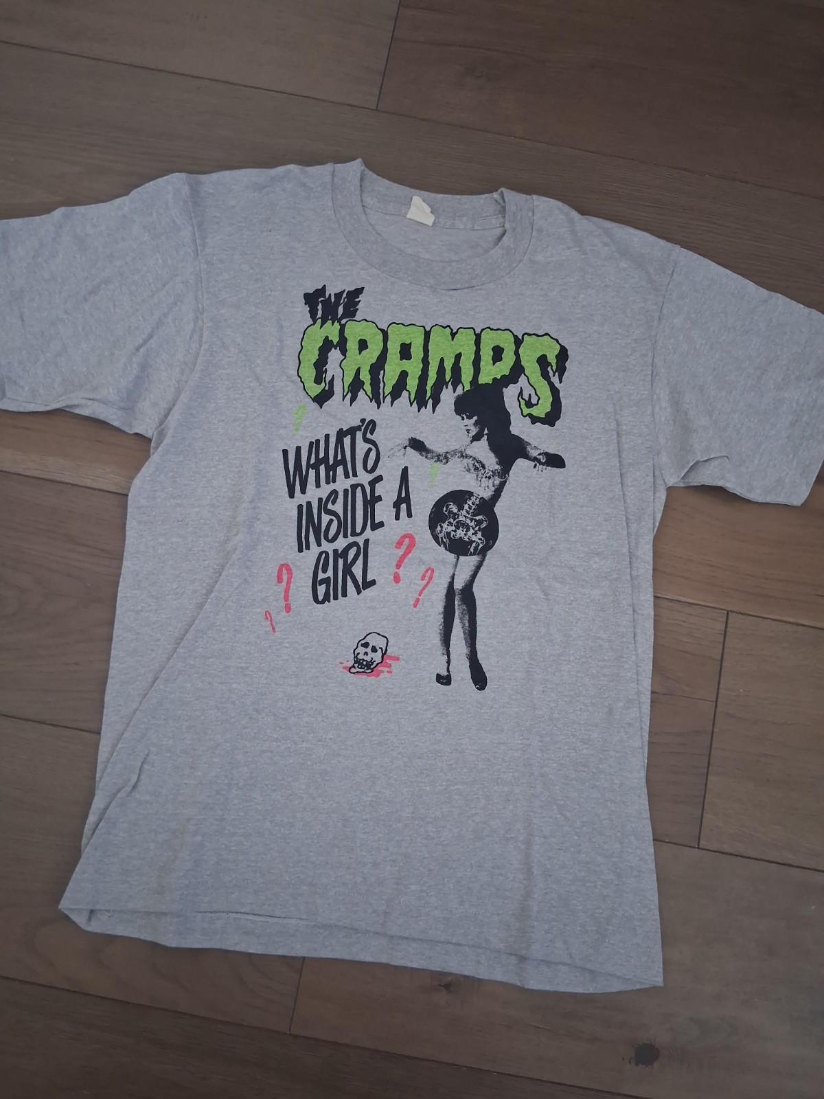 Vintage The Cramps T-Shirt 80s grey Rock Rockabilly Punk Rare